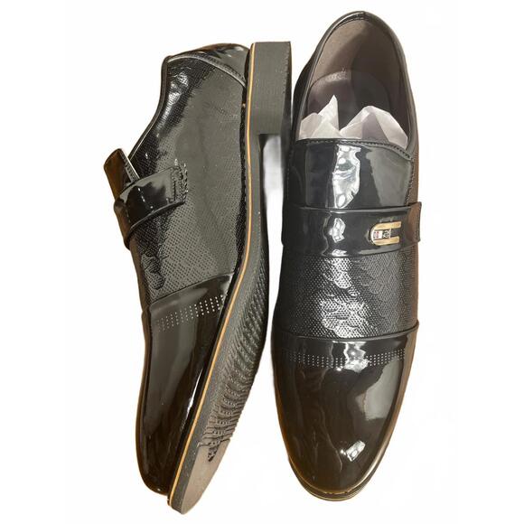 Other - Oxford Dress Shoes Men's 12 Black Slip On Stretch New